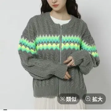 완판 새상품 니코앤드 네온 노르딕 ZIP 가디건 그레이F