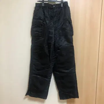 블랙 방한 팬츠 복수 포켓