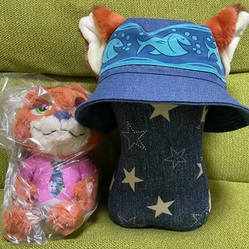 주토피아 닉 팬캡 봉제 인형 백팩 세트 디즈니랜드