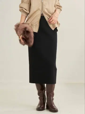 Plage 플라주 밀라노 리브 타이트 스커트 36