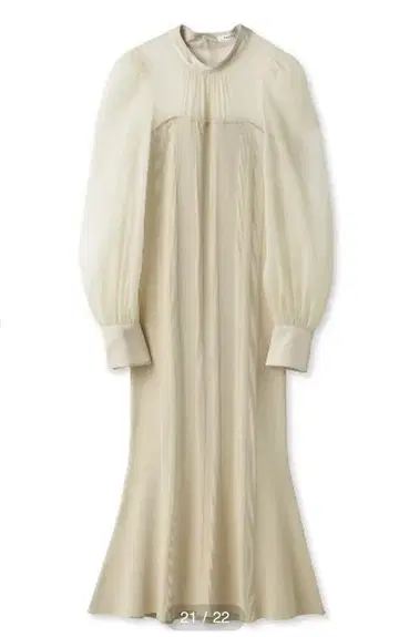 새상품급 FRAY I.D 시어 퍼프 슬리브 니트 콤비 원피스