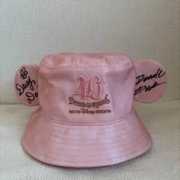 사인 포함 도쿄 디즈니 리조트 40주년 기념 버킷 햇