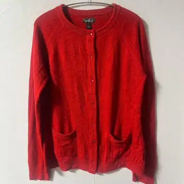 enika [ M ] 사이즈 빨간색 버튼 달린 가디건 레드 크리스마스