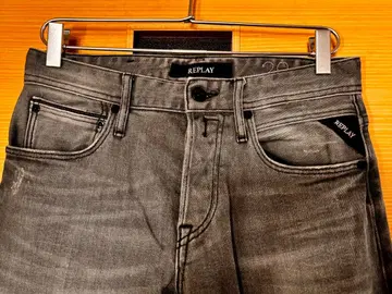 REPLAY 그레이 슬림핏 데님 팬츠