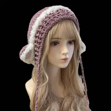 양 보닛 니트 고양이 귀 니트 모자 모리걸 페어리 그런지 y2k 서브컬쳐