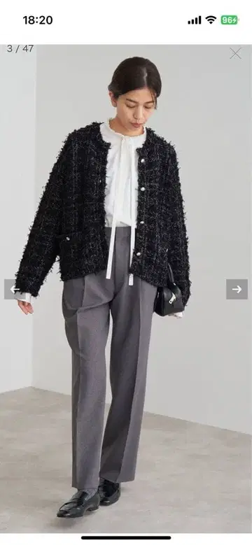 IENA 라메 트위드 니트 자켓 이에나