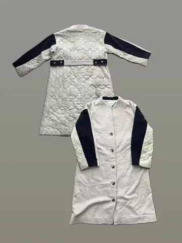 제나 에스파스멜베이유 백 퀼트 샤기 코트