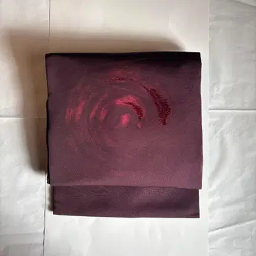 나고야 오비 시오제 와인 레드 소용돌이 무늬