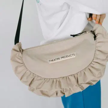 시어터 프로덕츠 나일론 프릴 숄더 그레이 베이지 L