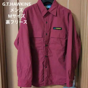 G.T. HAWKINS 빨간색 버튼 업 자켓 안감 플리스