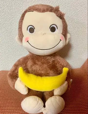 호기심 많은 조지 빨간 볼 L 봉제 인형 바나나