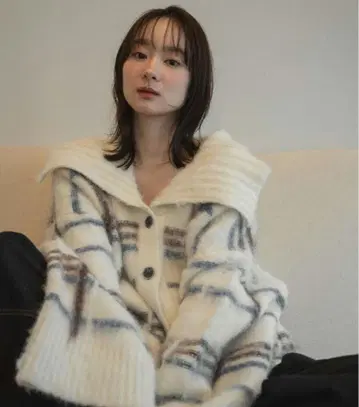 mideal 체크 패턴 가디건 plaid pattern