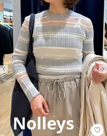 [ 새상품 ] 노리즈 시어 보더 풀오버 니트 그레이 계열