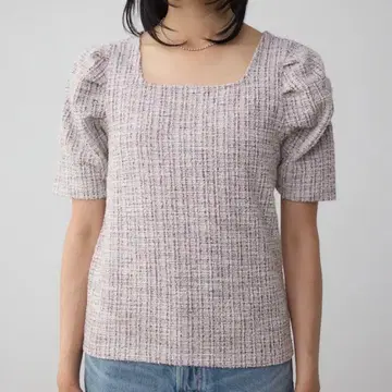 [ AZUL ] 미사용 새상품 #트위드 #퍼프슬리브 #스퀘어넥