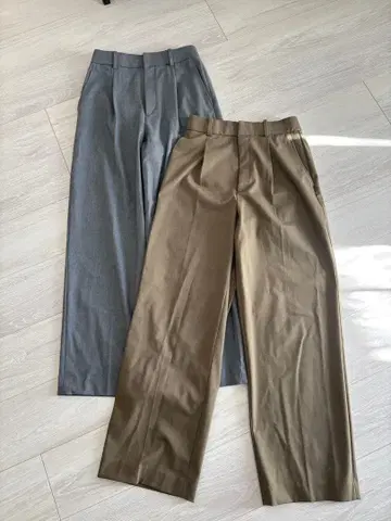 유니클로 턱 와이드 팬츠 2색 세트