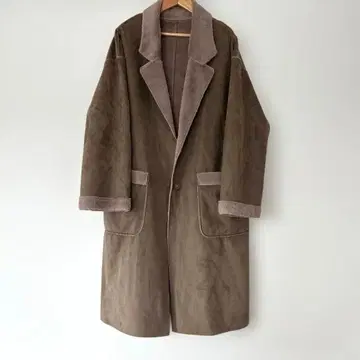 더블 클로젯 롱 코트 무스탕 코트 모카 스웨이드