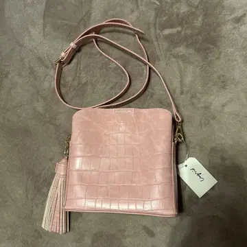 핑크 악어 엠보싱 숄더백