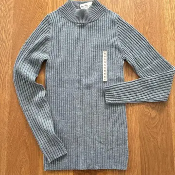 무인양품 하이넥 워셔블 스웨터 리브 니트 미사용 울 까슬거림 적음