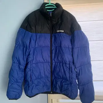 CONVERSE 다운 자켓 파랑/블랙