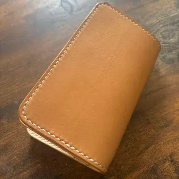 천연 가죽 지갑 미들 지갑