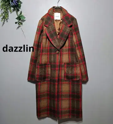 [ dazzlin ] 체크 무늬 롱 코트 S 사이즈 경량 크리스마스에