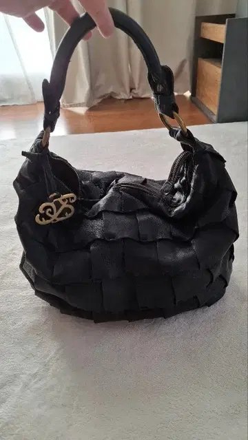 천연 가죽 토트백 블랙 숄더 2way