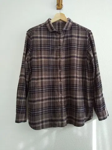 휴먼 우먼 기모 체크 셔츠