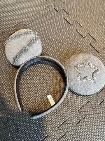 미키 데미지 데님풍 머리띠