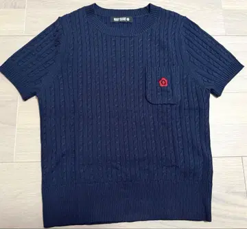 MARY QUANT 데이지 원포인트 니트 풀오버 반팔