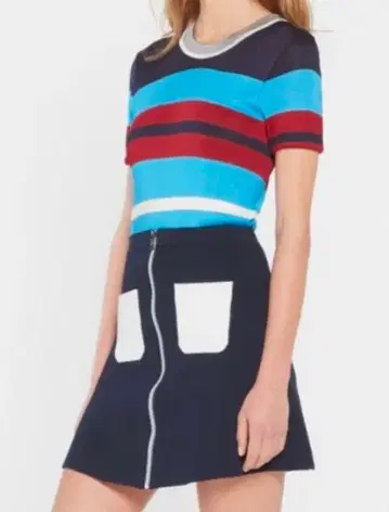 sandro 네이비 플레어 스커트