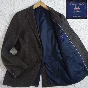 영국 MOON 원단 테일러드 자켓 헤링본 브라운 L