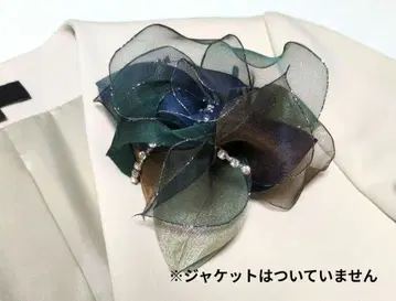 [ 미사용 ] 도쿄 이긴 플라워 꽃 코사지 블루그린