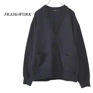 FRAMeWORK 하이 게이지 종이상자 가디건 네이비 프레임워크