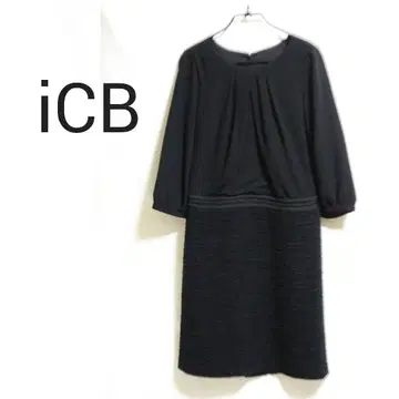 iCB 원피스 도킹 원피스 쉬폰 트위드 이소재 블랙 9
