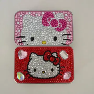 산리오 헬로키티 반짝반짝 데코 슬라이드 틴케이스 소품함