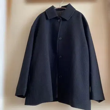 무인양품 블랙 울 피 코트 XL