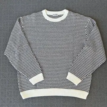 BEAUTY&YOUTH 드롭 패턴 벌룬 크루넥 니트