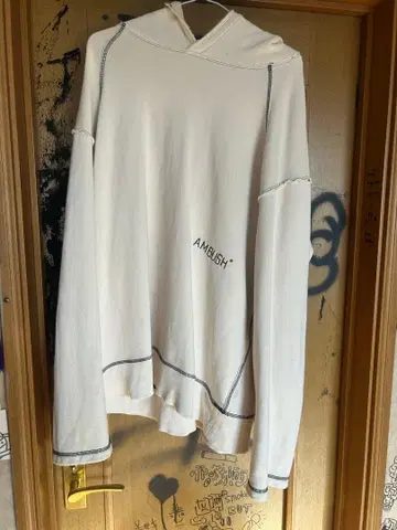 AMBUSH* 후드 부착 화이트 후드티