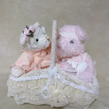 테디베어 봉제 인형 바스켓 포함