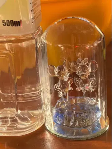 미키와 미니의 크리스탈 유리 피규어