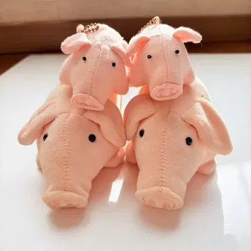 레어 초기 밤세 로타의 빨간색 자전거 돼지 봉제 인형 빈티지