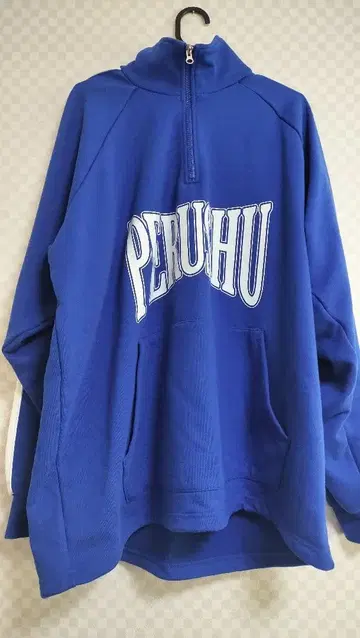Perushu 파랑 하프 지퍼 트레이닝복 오버 사이즈
