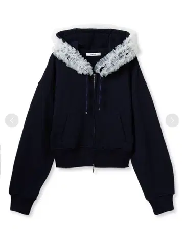 미사용 새상품 완판 USAGI ONLINE 한정판 튤 프릴 후드 맨투맨