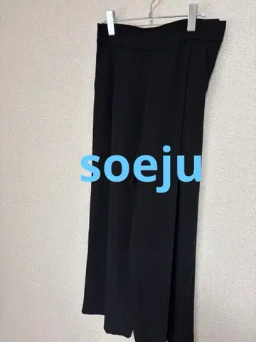 소쥬 사이드 턱 와이드 팬츠 블랙 L 사이즈