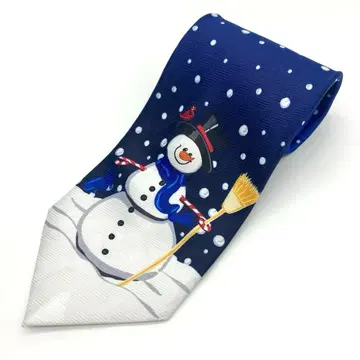 눈사람 넥타이 스노우맨 크리스마스 구제 의류 올 패턴 눈 블루