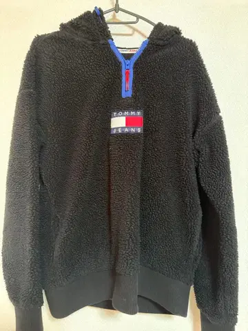 TOMMY JEANS 플리스 자켓 블랙