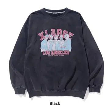 XLARGE 블랙 크루넥 맨투맨