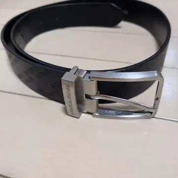 EMPORIO ARMANI 블랙 가죽 벨트