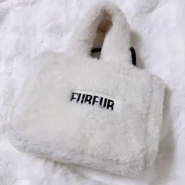 FURFUR 에코 퍼 토트백 핸드백 화이트
