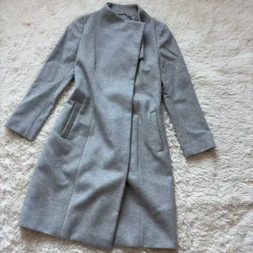 [새상품급] UNTITLED 그레이 노카라 체스터 코트 고급 촉감